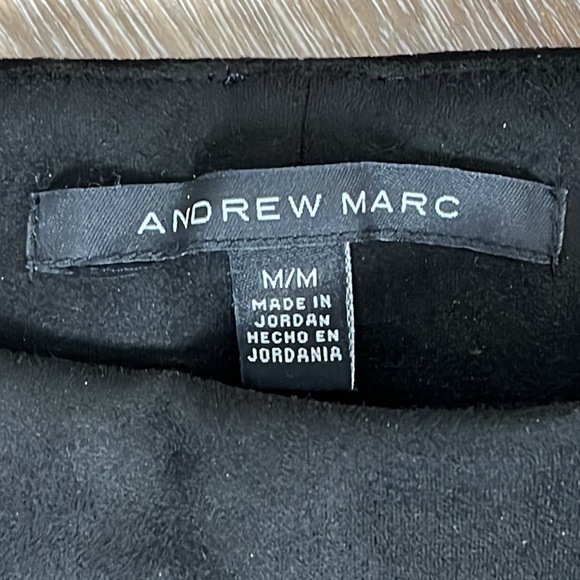 Andrew Marc Faux Suede Pull On Pants High Waist Black Stretch Womens Size Medium - Picture 3 of 13
